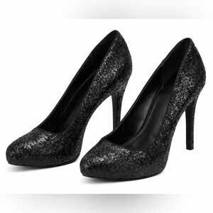 Black Stilettos Party Heels-Size 81/2